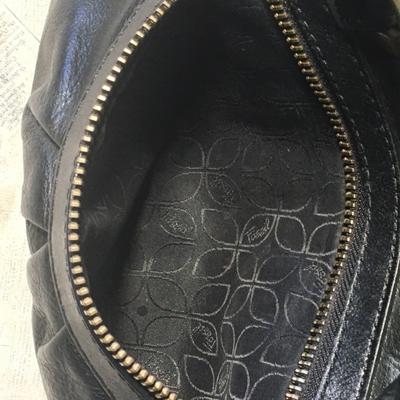Fossil black leather hand bag - Picture 10 of 10